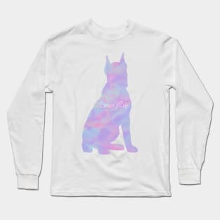 Boxer Life Rainbow Pastel Boxer Sitting Long Sleeve T-Shirt